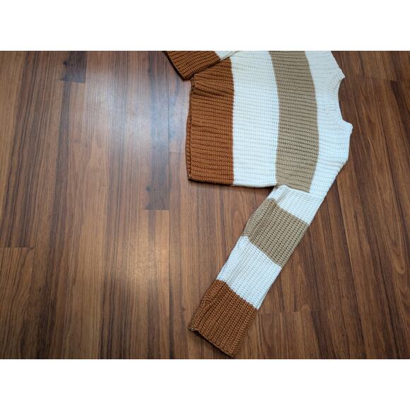 Moon & Madison Striped Color Block Chunky Knit Sweater Size XS - Picture 3 of 9